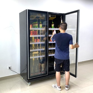 Thương mại LED đôi cửa kính phẳng thẳng đứng hiển thị tủ lạnh tủ lạnh - Product Image 5