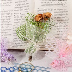 15Pcs Creative Mixte Spécial Matériel Papier Gaze Maille Creux Journal Décoration Bloc-Notes Scrapbooking Fond Papier - Product Image 3