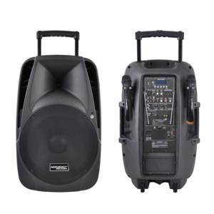 RQSONIC PMQ15AVH Plastic DJ Party Home Rechargeable Portable Wireless <strong>Microphone</strong> Battery Powered Active <strong>Speaker</strong> <strong>with</strong> Trolley - Product Image 2