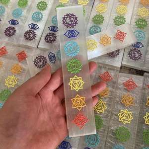 Varita de selenita curativa de cristal Natural de alta calidad, rebanada de selenita de 7 Chakras, runa, para curación religiosa, venta al por mayor de fábrica - Product Image 3