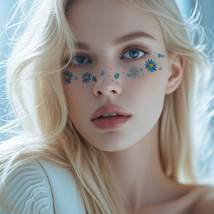 Pegatinas de Pecas Falsas de Dibujos Animados para Mujer, Tatuajes Temporales Impermeables con Purpurina Navideña para Maquillaje Facial y Fiestas - Product Image 3