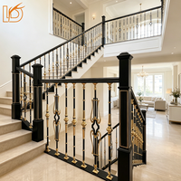 Vente en gros usine : Balustre d'escalier rond de luxe en alliage d'aluminium et de magnésium de haute qualité, tige métallique pour garde-corps intérieur