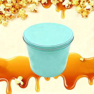 Personalizado Impresso 2 Galões Rodada Natal Popcorn Tins Balde Promocional Metal Popcorn Embalagem Lata Com Tampa - Product Image 5