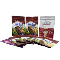 Sachet d'emballage alimentaire personnalisable en plastique de qualité alimentaire pour sucre, bonbons, poudre, Doypack, sachet à fond plat, pochette à fermeture éclair verticale