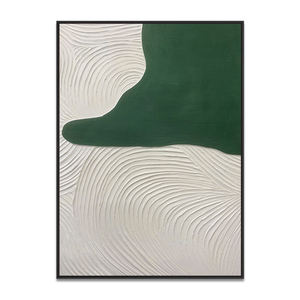 Decoración del Hogar, Obra de Arte Verde Minimalista Pintada a Mano, Relieve 3D, Cuadros Modernos Grandes, Diseño de Interiores, Arte de Pared - Product Image 2