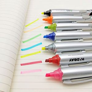 Stylo bille 2-en-1 avec stylet et surligneur pour écrans tactiles, personnalisable avec logo - Product Image 2