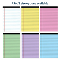 Vente en gros de livre papier couleur ligne horizontale simple 5*8 pouces carnet transfrontalier portable auto-adhésif pour mémos plans et notes