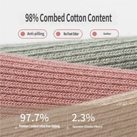 Chaussettes mi-mollet en coton peigné pour femmes, tricot côtelé, douces et confortables pour un usage quotidien, lot multicolore