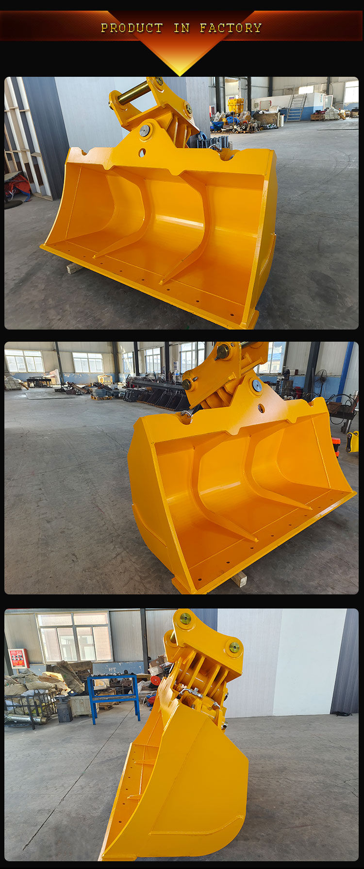 Hydraulic Tilt Swivel Bucket For Mini Excavator Clean Out Bucket Excavator Accessories