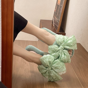 Con fiocco carino e ben educato da donna per pantofole con suola morbida stile Hotel antiscivolo per uso domestico della stagione primaverile - Product Image 6