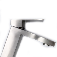 Modern Minimalist SUS304 Stainless Steel Basin Faucet Lead Free Brushed Single Handle Basin Mixer Tap Hot Cold Water