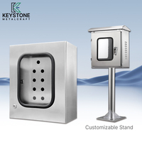 Boîtier de distribution électrique métallique personnalisé, étanche, à double porte, avec fenêtre de visualisation transparente