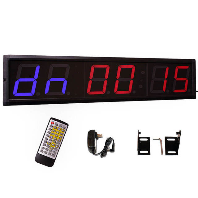 TOPTONS Digital Gym Wall Clock Remote Control Gym Led Interval Fitness Countdown Timer for Exercise