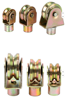 Poulie de porte multicolore en acier à double roulement universel rotatif à 360° avec rainures en U/Y/V pour portail coulissant, porte de garage, hôtel