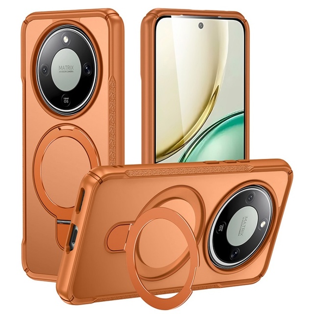 High Quality Shock Resistant Soft Touch Phone Case, Foldable Ring Stand Fit for Car Mount and Multi-angle Viewing for HONOR X8D