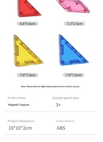 Tangram ABS kotak warna ukuran besar magnetik geometris alat bantu pengajaran Puzzle matematika mainan DIY untuk siswa sekolah d