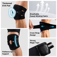 Genouillère de protection professionnelle pour le sport, avec double ressort de soutien, amorti et absorption des chocs, pour la course à pied