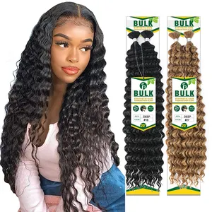 Julianna Wholesale Suppliers Bohemian Curl Pre Stretch Synthetic Deep Wave Braiding No Weft Bulk Hair Extensions