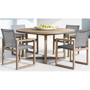 Mới Nhất Thiết Kế Giải Trí Tự Nhiên Rắn Gỗ Ghế Sân Vườn Và Vòng Ăn Gỗ Tếch Bàn Ngoài Trời Đồ Nội Thất - Product Image 1