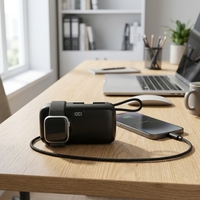 Batterie externe sans fil 10000 mAh OEM ODM d'usine, charge rapide 22,5 W, chargeur portable avec câble intégré, affichage LED, Type-C pour téléphone