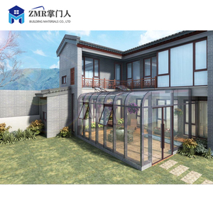 Véranda moderne en aluminium et verre pour l'extérieur avec toit plat pour villa, hôtel ou hall Style français pour l'extérieur - Product Image 6