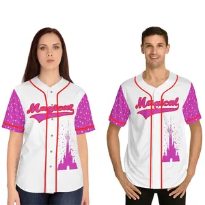 New Style Factory Wholesale Women/Men Castle Print Baseball Jersey Cute Magic Baseball Shirts
