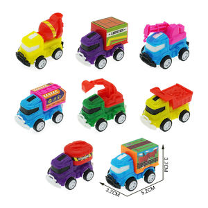 Plastik geri çekin iş makinesi araba sürtünme oyuncaklar çocuklar için büyük sürpriz yumurta 75 MM kapsül - Product Image 1