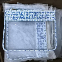 Pochette zippée grande taille à motifs floraux RTS NDLPT, étui de rangement pour projets de broderie au point de croix, sac pour projets de broderie