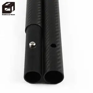 Factory Custom Carbon Fiber Connection Tube With Clip 3K Divisible 2pcs Carbon Fiber Tube/Pole/Shaft OEM Diameter And Length