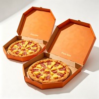 Boîte à pizza hexagonale en carton ondulé personnalisée de 10 à 18 pouces, emballage de pizza en papier en gros en plusieurs tailles