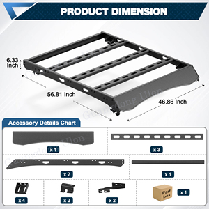Portaequipajes ULON para Ford Ranger 2019-2025, Portaequipajes, Soporte de Almacenamiento de Equipaje, Cesta Resistente, Barras Transversales de Acero al Carbono - Product Image 4