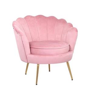 Poltrona Moderna in Velluto <span class=keywords><strong>Rosa</strong></span> con Gambe Dorate per Soggiorno - Product Image 1