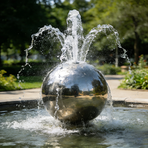 Boules de <span class=keywords><strong>fontaine</strong></span> creuses en acier inoxydable personnalisables en couleur et en taille, éclairées par énergie <span class=keywords><strong>solaire</strong></span>, finition étanche pour la décoration paysagère extérieure - Product Image 5