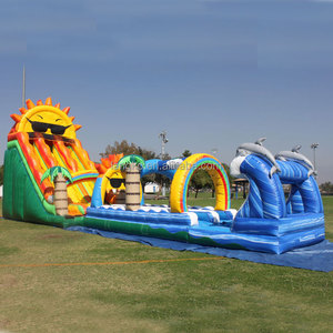 <span class=keywords><strong>Luau</strong></span>-tobogán de agua tropical inflable para exteriores, tobogán de agua comercial de pvc de 22 pies y 0,55mm - Product Image 3