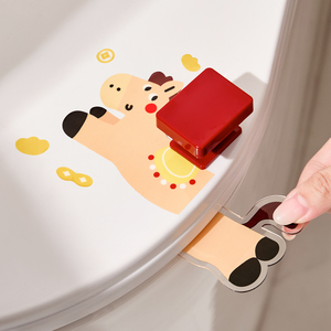 Autocollant amusant pour levier de siège de toilette, ouvre-couvercle de toilette mains libres, accessoire de salle de bain réutilisable pour la maison - Product Image 4