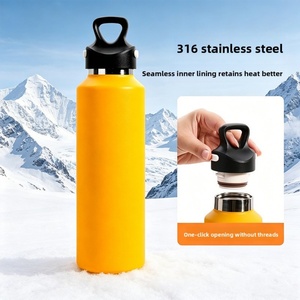 316L Stainless Steel Sports Water Bottle Leak-Proof One-Touch Lid Opening Portable <b>Large</b>-Capacity Insulated <b>Mug</b> 6-12 Hours - Product Image 4
