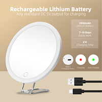 Miroir cosmétique de voyage de bureau MLG à multiples grossissements, avec éclairage LED tactile intelligent à intensité variable, personnalisable OEM ODM, vente en gros