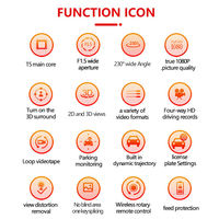 Sistema de Visión Panorámica HD 3D 360° Universal a Prueba de Agua para Automóvil, con Radar de Reversa y Cámara de Reversa para Radio de Automóvil Android