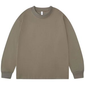 Sweat-shirt pour homme en coton tricoté, col rond, manches longues, couleur unie, logo personnalisé, qualité supérieure, vente en gros - Product Image 4