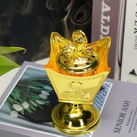 Brûleur d'encens musulman doré de style moyen-oriental par galvanoplastie décoratif pour la maison, le bureau et la chambre à coucher.