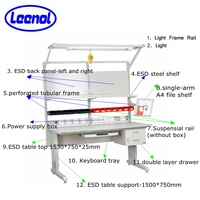 Banc de travail ESD pour atelier Leenol, table de travail en acier, banc de travail électrique, banc de travail antistatique, banc de travail de laboratoire électrique