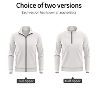 Veste de sport personnalisée à fermeture éclair intégrale pour entraînement de football en club, tissu 280 g/m², garde au chaud, survêtement de football WX25705