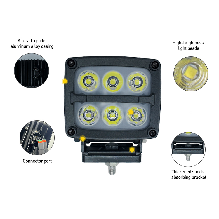 New 2 Pack 5 Inch Aluminum 12V Work Driving Lights 100W Powerful Spot Beam Offroad Waterproof IP68 LED Pod Light