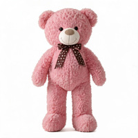 Ours en peluche géant mignon avec ruban et cœur, en polyester et coton PP, jouet, poupée, oreiller, cadeau, 31cm-50cm, vente en gros