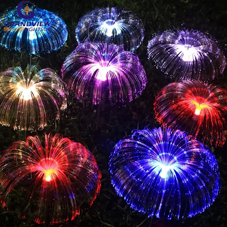 핫 세일 다채로운 미니 LED 태양 해파리 크리스마스 빛 야외 정원 장식