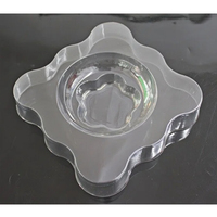 Plateau alimentaire en plastique transparent en forme de fleur, jetable, pour servir des collations et des desserts