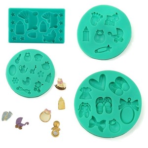 Silicone Fondant Molds Baby Clothes Diaper Cake Decorations Pink Round Cake Decorating Supplies - Product Image 3