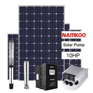 Solar power water pump 10 hp kit pompa solare di acqua 120 metro da foro di acqua solare di pompaggio a.c