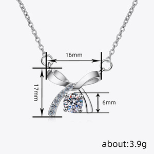 Collana con ciondolo geometrico rotondo a forma di fiocco per donna, gioielli alla moda, regalo per l'uso quotidiano - Product Image 4