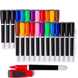 Lot de marqueurs et gommes pour tableau blanc personnalisés – Stylos effaçables à sec avec effacement facile – 10 couleurs standard – Pack en vrac - Product Image 1
